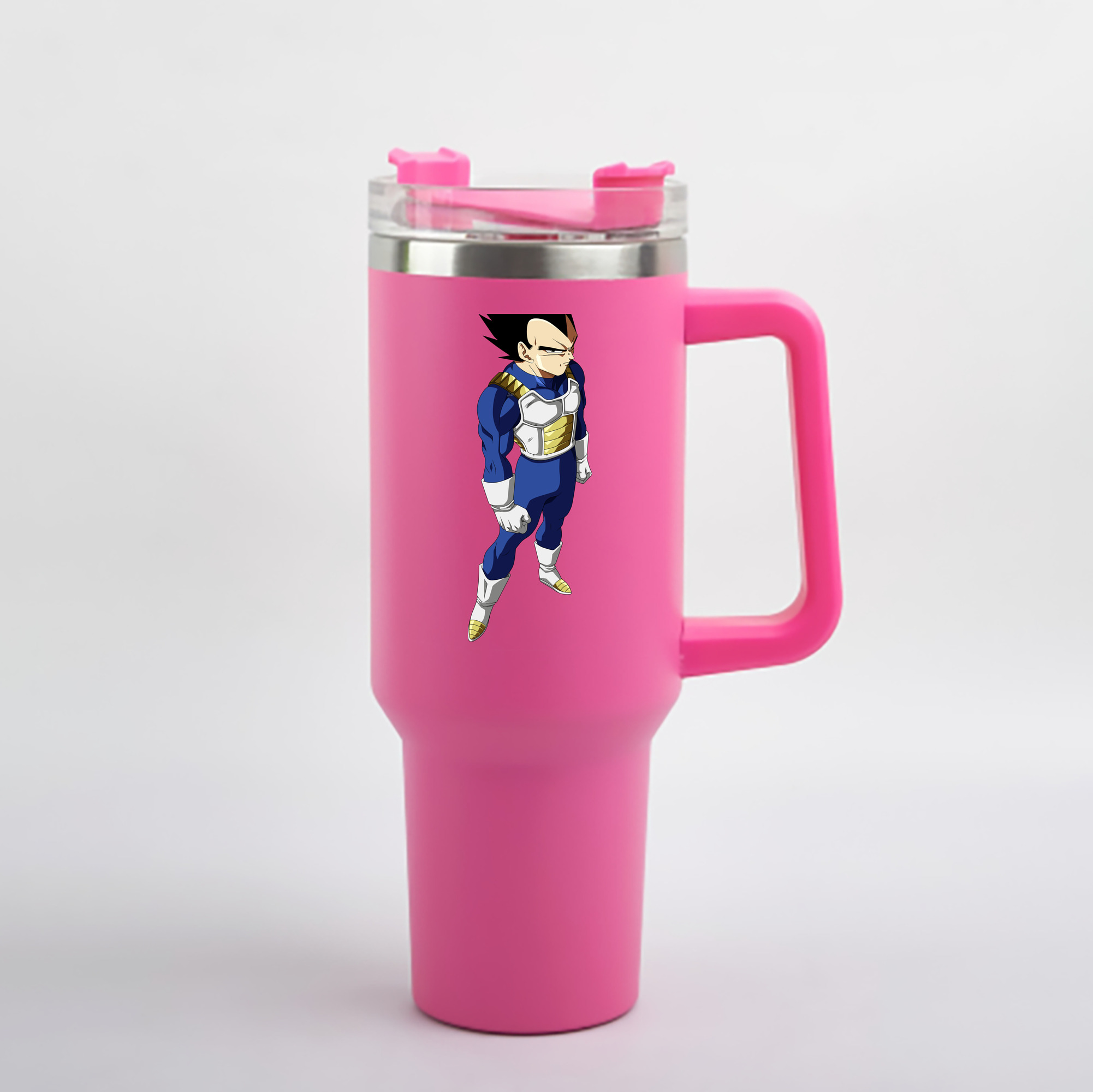 （画像用） ドラゴンボール ベジータ四世（Bejīta Yonsei）DRAGON BALL Vegeta IV 1200mL車用タンブラー - クリスタルステッカー（プラスチックストロー付き）